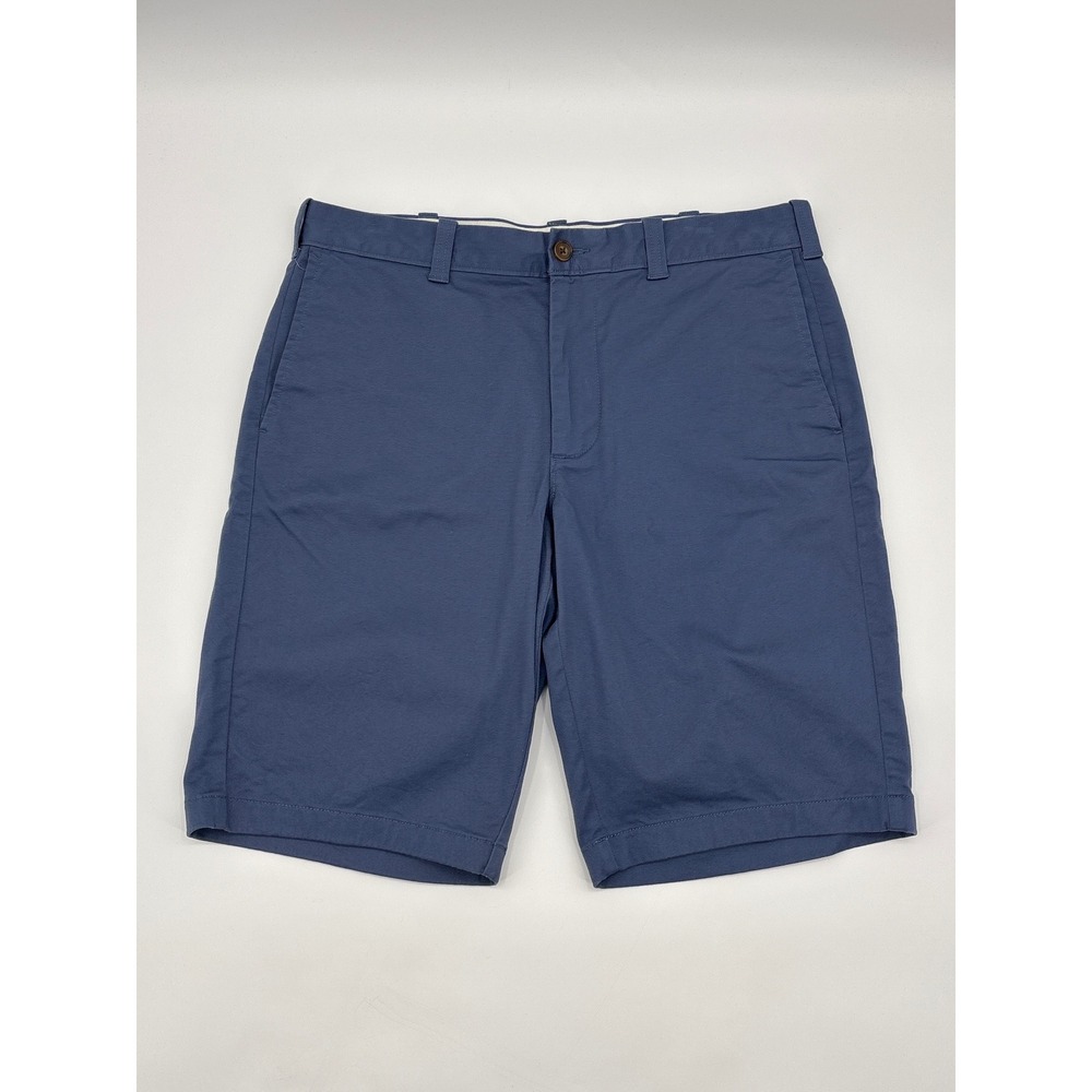 J Crew Factory Mens 33 Blue 11 Inch Inseam Chino Shorts Summer Casual Flat Front